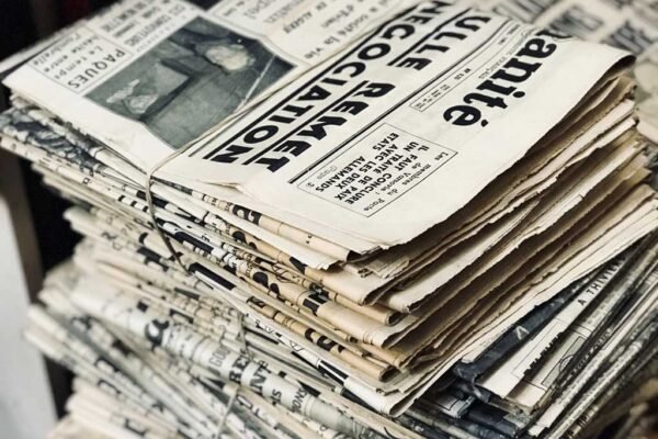stack of newspapers