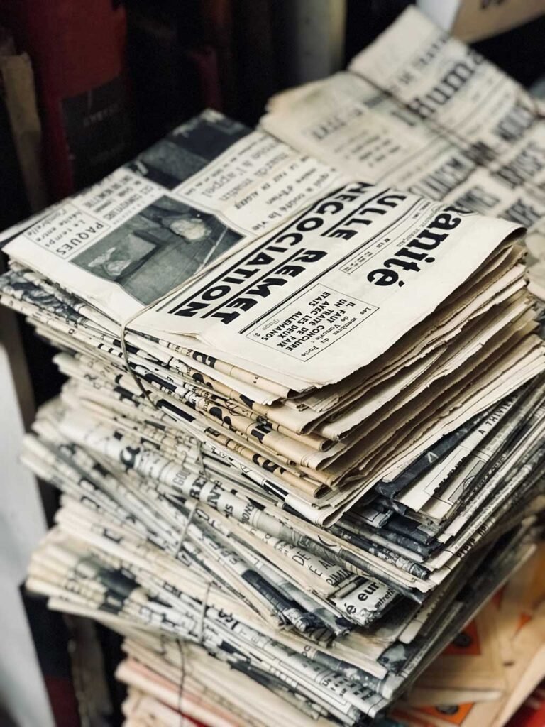 stack of newspapers